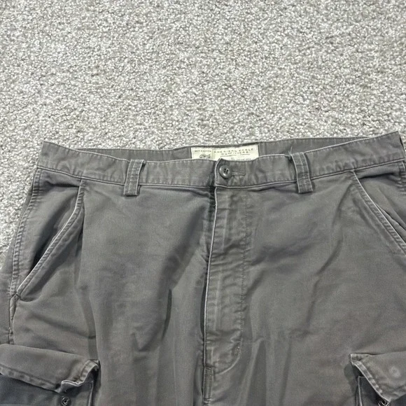 Vintage American Eagle Brown Cargo Pants Faded Y2k Essential Style Baggy 36/31 - Picture 4 of 12